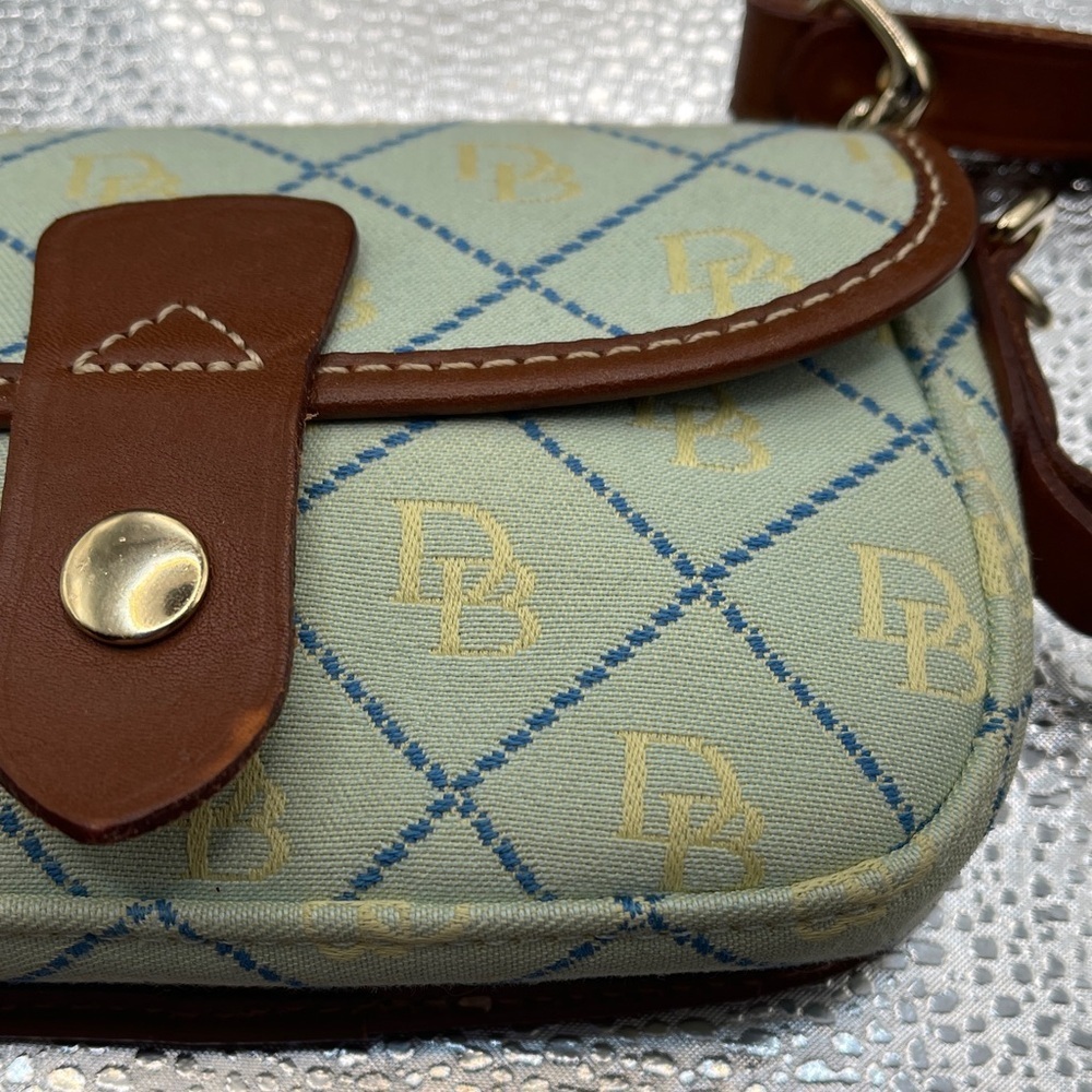 Dooney & Bourke Cream, Blue and Brown Pouch by Dooney & Bourke Pouch Wristlet - Picture 6 of 9